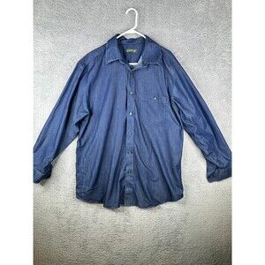Orvis blue faux denim button down size xl
